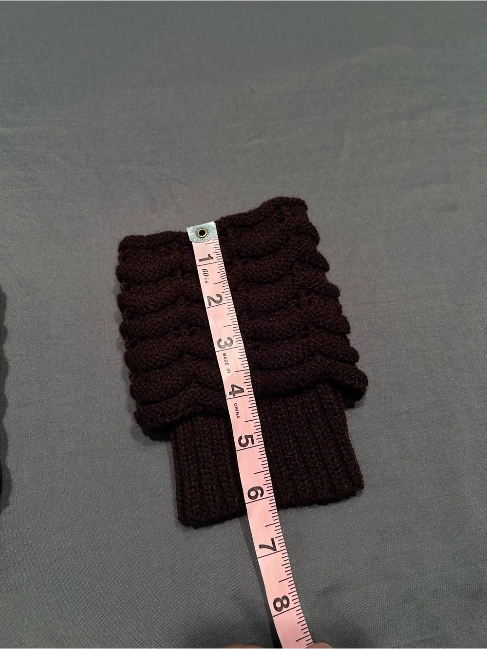 IF Collection Dark Brown Short Knitted Leg Warmers/Ankle Cuffs